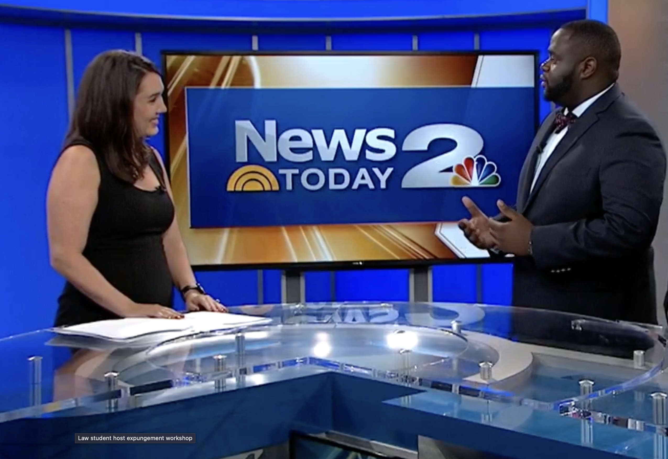 Dr. Kerry Shipman appearing on News 2 Today discussing a law student expungement workshop