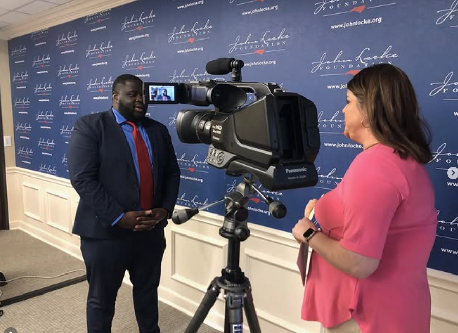 Dr. Kerry Shipman during a television media interview